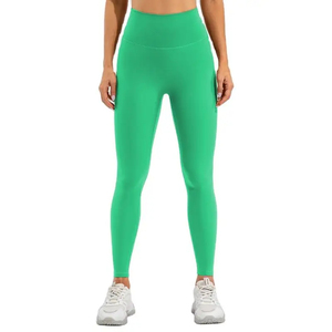 Leggings de fitness élastiques pour femmes les plus vendus personnalisés couleur Pure taille haute tricot équipement maigre séchage rapide respirant - Product Image 1