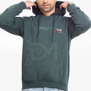 Sudadera con Capucha de Invierno para Hombre, Color Sólido, 100% Algodón, Impresión Personalizable, Diseño Moderno - Product Image 1