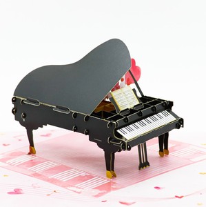 Piano Valentines Pop Up Card Tarjeta de felicitación para pareja Artesanía Tarjetas de felicitación personalizadas con sobres - Product Image 2