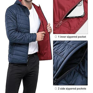 Blousons matelassés noirs pour homme, haute qualité, manches longues, blousons matelassés en duvet, temps froid, hiver, décontracté, tricoté - Product Image 3