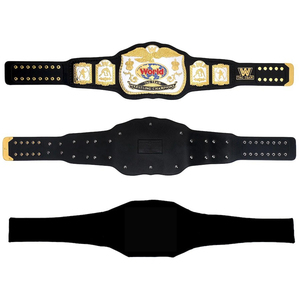 เข็มขัดหนังแชมป์มวยปล้ำสำหรับผู้ใหญ่ unisex, เข็มขัดทองเหลืองธงต่ำสุดที่กำหนดเอง - Product Image 4