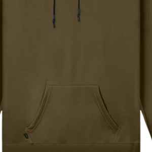 Hombres Pro Signature Hoodie Olive Heavyweight 100% algodón Relaxed Fit 3D Rubber Logo con cordones con punta de cera - Product Image 3