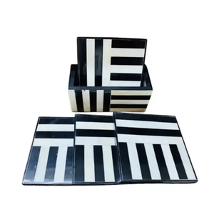 แผ่นรองแก้วฝังกระดูกคุณภาพสูง อุปกรณ์ครัว แผ่นรองแก้วเรซิ่นอีพ็อกซี่ - Product Image 2