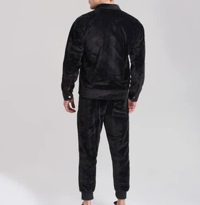 Ensemble deux pièces unisexe haut de gamme en tissu gaufré effet soie glacée, col ajusté, manches courtes, style décontracté sport, hiver, polyester/coton - Product Image 5