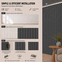 Panneau mural rainuré en WPC imitation bois noir, panneau de revêtement mural décoratif moderne pour hôtel de luxe, projet de bureau
