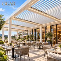Pergola motorisée d'extérieur en aluminium avec stores orientables pour café, bistrot, jardin, salle à manger et terrasse commerciale