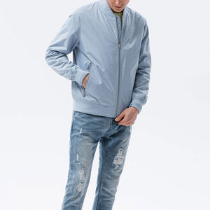Ropa de calle Chaqueta de bombardero de tela cómoda para hombre Ropa de invierno Estilo con cremallera Bolsillos laterales Chaquetas de bombardero para hombre Servicio OEM - Product Image 4
