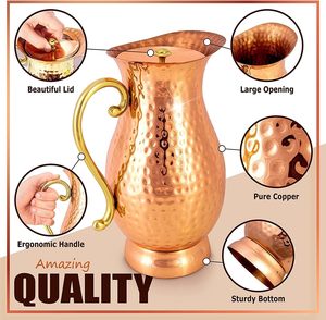 Caliente en venta Premium Home and Hotel 100% Pure Copper Drinkware Jarras para uso doméstico y Hotelero de India - Product Image 6
