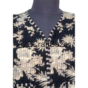 Chaqueta de Invierno y Otoño para Mujer, Hecha a Mano, Reversible, 100% Algodón Puro, Tejida, Acolchada Corta, Transpirable, Ecológica, con Diseño Étnico de Patchwork - Product Image 3