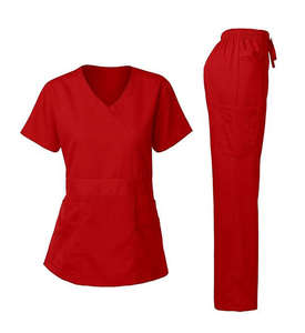 Costume uniforme d'infirmière médicale de dernière conception pour femmes élégant col montant à manches courtes avec gommage d'hôpital en tissu de toile - Product Image 6