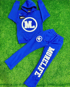 Wholesale Custom Distressed <b>Applique</b> Embroidery Flared Pants Hoodie 2 Piece Set Sweatsuit Acid Washed Winter Streetwear - Product Image 5