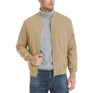 OEM Men's Winter Casual Horn <b>Button</b> Coat Solid Lightweight Waterproof Windproof Eco-Friendly Bomber Jacket High Street - Product Image 2