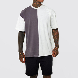 Vente en gros nouveau design T-shirt 100% coton pour hommes de haute qualité surdimensionné blanc couleur bloc couture T-shirt pour hommes - Product Image 4