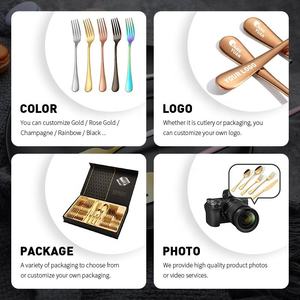 Ensemble de couverts de luxe en acier inoxydable doré, parfait pour la cuisine à domicile, les restaurants, les hôtels et l'utilisation quotidienne sur la table. - Product Image 3