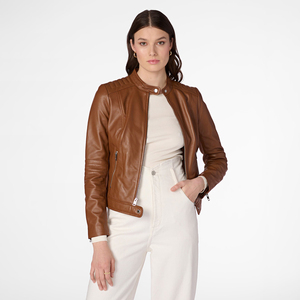 Chaqueta de cuero profesional de alta calidad para mujer, último diseño, Material transpirable, cierre de cremallera, oferta de invierno, Tallas grandes - Product Image 3