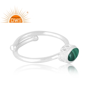 Meilleure vente 925 argent Sterling malachite naturelle bague de pierres précieuses bijoux personnalisés pour les femmes cadeau pour elle - Product Image 4