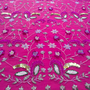 Tela de Encaje con Cuentas de Alta Costura 2024, Encaje Francés de Tul Bordado a Mano de Alta Calidad - Product Image 1