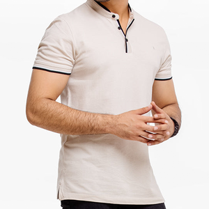 Venta al por mayor caliente Casual moda tela de algodón para hombre de secado rápido Polo Color sólido uniforme - Product Image 6