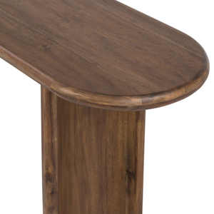 Mesa consola ovalada de lujo con diseño simple hecha de madera de teca - Product Image 3