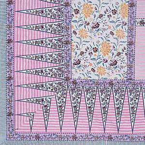 Pink Floral Print 240 TC 100% Cotton Double <b>Bed</b> Sheet Set with 2 Pillow Covers King Size for Home Hotel Use 3 <b>4</b> <b>6</b> Pcs Available - Product Image 5