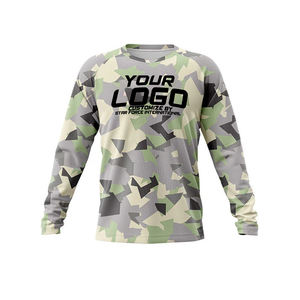 Jersey de pesca de manga larga de poliéster de secado rápido personalizado UPF 50 protección solar UV ropa de rendimiento camisa de pesca comodidad de talla grande - Product Image 1