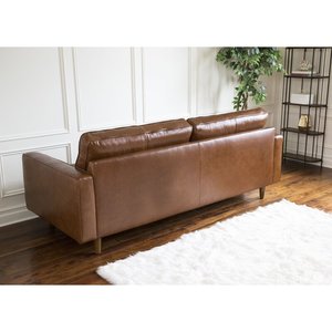 Sofa Bench 200x90cm with Premium Faux Leather Upholstery for Living Rooms-Two Seat <b>Square</b> Design - Product Image 3