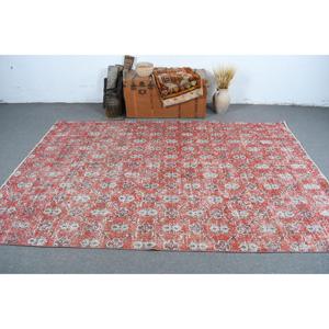 Tapis turc 6,2 x 9,1 pieds, tapis persan vintage en laine rouge - Product Image 2