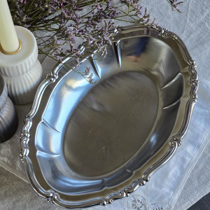 Centre de table classique en argent, bol en argent vintage, vaisselle en argent antique, plat décoratif en argent, vaisselle de luxe - Product Image 1