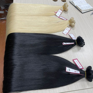 100% vierge brésilienne humaine Remy cheveux Machine Double trame faisceaux 100g/chaque naturel blond noir droit cuticules alignées Yaki - Product Image 1