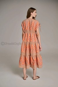 Vestido largo estampado para mujer, Túnica acampanada, escote en V, sin mangas, hombros anchos y cortos, vestidos informales para primavera y otoño para mujer - Product Image 4