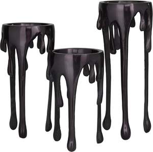 <b>Black</b> Aluminum Artistic Candle Stand <b>Holder</b> with Dripping Melting Leg Design for Easter & Christmas Holiday Home Decor - Product Image 3