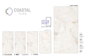 CUBIX CREMA ONYX Azulejos pulidos de ladrillo refractario con aislamiento de alto calor moderno Azulejos de porcelana brillante de grado premium Pisos clásicos - Product Image 2