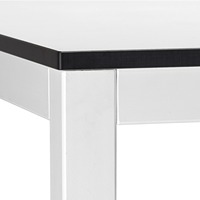 Table à manger rectangulaire 120x80 cm, plateau compact en stratifié, structure en acier galvanisé, pieds carrés, pour restaurant, café, terrasse extérieure