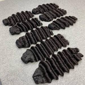 NOUVEAU STYLE !! Extension de cheveux humains trame de couleur noire naturelle Steam deep wave de haute qualité disponible en stock - Product Image 3