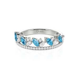 Anillo de Boda Jeulia Olivetta Personalizado con Corte Radiante de Doble Hilera - Product Image 1