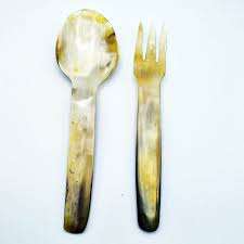 Cuillères en corne de buffle d'eau, fourchette à boeuf et ensemble de couteaux attrayants et faits à la main Articles de cuisine en corne naturelle Produits et décors pour la maison - Product Image 3