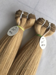 Top mejor calidad 20 "#10 Color recto paquete al por mayor de templo indio crudo directo de la máquina de la India cabello humano de doble trama - Product Image 4