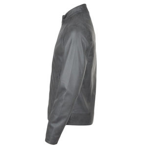 Vestes en cuir décontractées pour hommes d'automne avec logo frontal GW-526 Vêtements de marque OEM Denim tricoté Toile Veste de motard pour hommes - Product Image 6