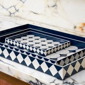 ถาดเสิร์ฟขายส่งจากโรงงานโดยตรง พร้อมหูจับสีทอง ถาดอาหารและกาแฟตกแต่งทำมือ ผลิตในเวียดนาม - Product Image 3