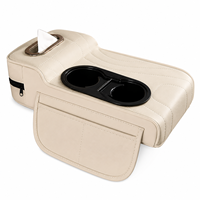 Boîte de rangement universelle de luxe en cuir pour accoudoir de voiture avec porte-gobelet et support de téléphone