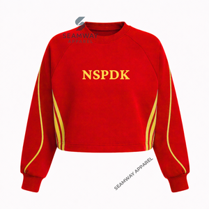 Sweat-shirt décontracté en coton pour femme NSPDK Sorority, col rond, pull en jersey brodé - Product Image 1