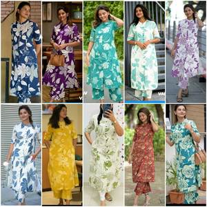 COLECCIÓN DE DISEÑADOR DHAMAKA DE VERANO Disfruta de tu verano con nuestro increíble conjunto de pantalones Kurti Elegante conjunto Kurti para este verano - Product Image 1