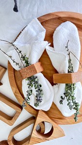 Anneaux de tissu de perles de bois avec glands perles en bois porte-serviettes décor de Table boucles de serviette en gros rond de serviette restaurant - Product Image 4