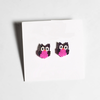 Boucles d'oreilles créoles unisexes légères, personnalisables, motif Aigle, faites à la main, broderie de perles de rocaille, tendance, pour mariage, cadeaux et artisanat