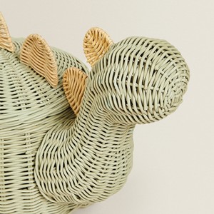 New Design Green Mint Dinosaur Cute Animal <b>Toy</b> <b>Storage</b> <b>Basket</b> Small Rattan Woven <b>Baskets</b> for Toddler Baby Kid - Product Image 4