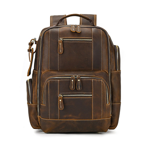 Sac à dos de voyage unisexe en cuir avec logo personnalisé, pochettes pour ordinateur portable de qualité supérieure, idéal pour les employés de bureau, les étudiants et les professionnels de la photographie. - Product Image 1