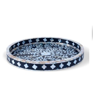 Round Mother of Pearl Inlay Trays for Gifting Suitable for Home Decoration Stores for customized size - Product Image 2