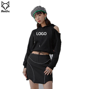 Sudadera con Capucha Corta Morada para Mujer, Manga Larga, Color Sólido, Tejida, Transpirable, para Otoño - Product Image 4