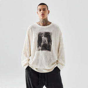 เสื้อยืดแขนสั้นผู้ชายสไตล์สตรีทแวร์ ผ้าวาฟเฟิลถัก 300 GSM แบบวินเทจ ผ้าฝ้าย 100% ระบายอากาศได้ดี ทรงบ็อกซี่ - Product Image 3