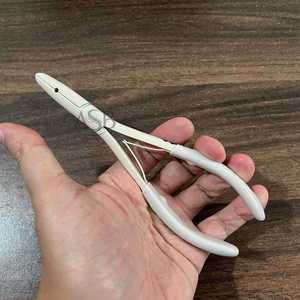 Single Hol Nude Beige Pliers With Matching Foam Grip For Comfortable Hold Hair <b>Extension</b> Pliers Stainless Steel OEM - Product Image 2